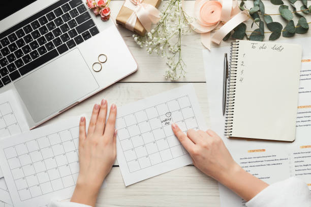 Beautiful wedding planning background with a detailed checklist, ideal for organizing and managing all essential wedding tasks